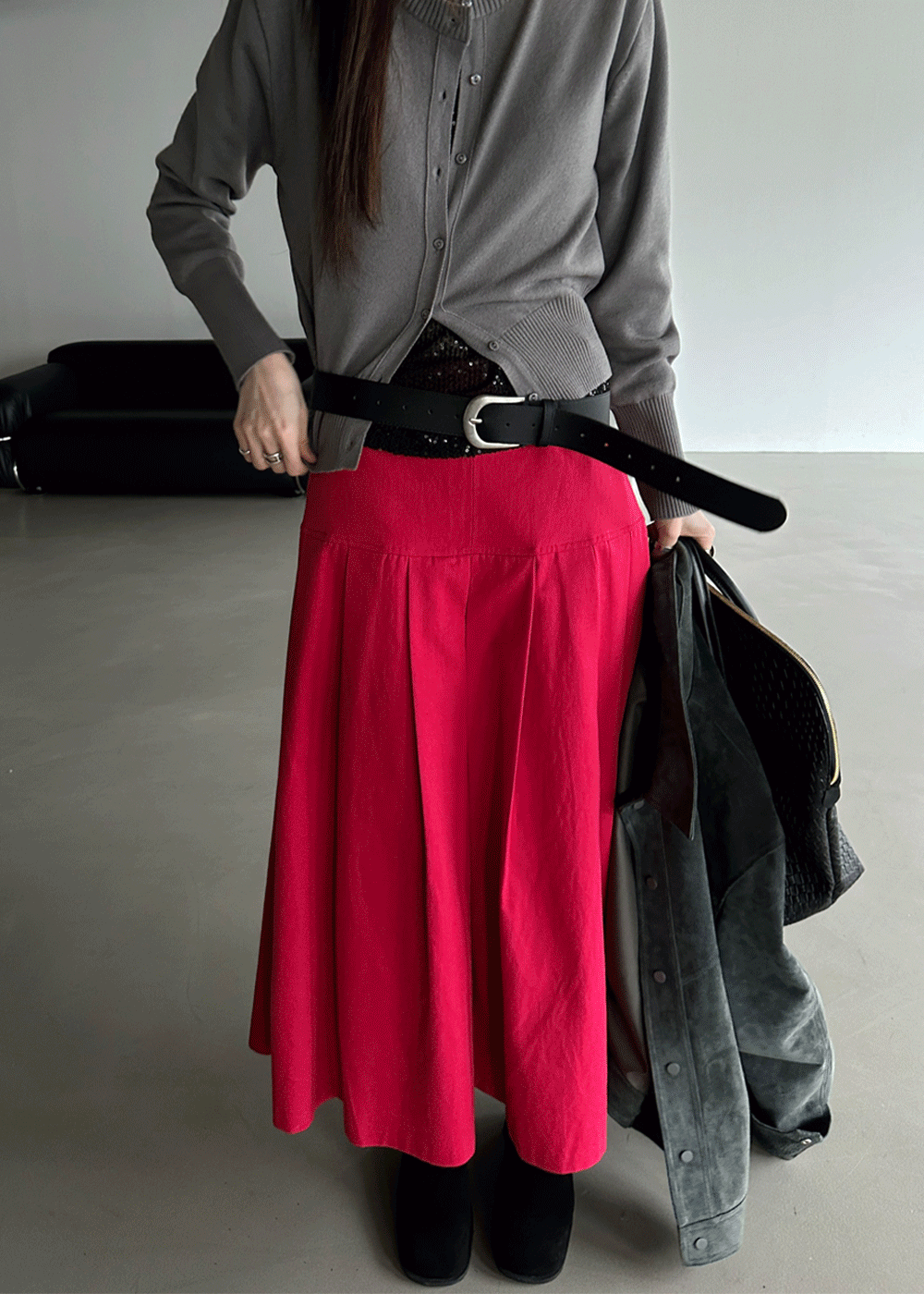 Apple pleats skirt