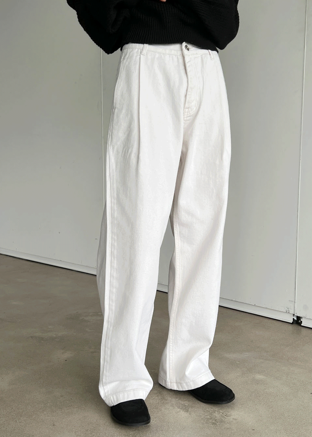 Pure pintuck cotton pants