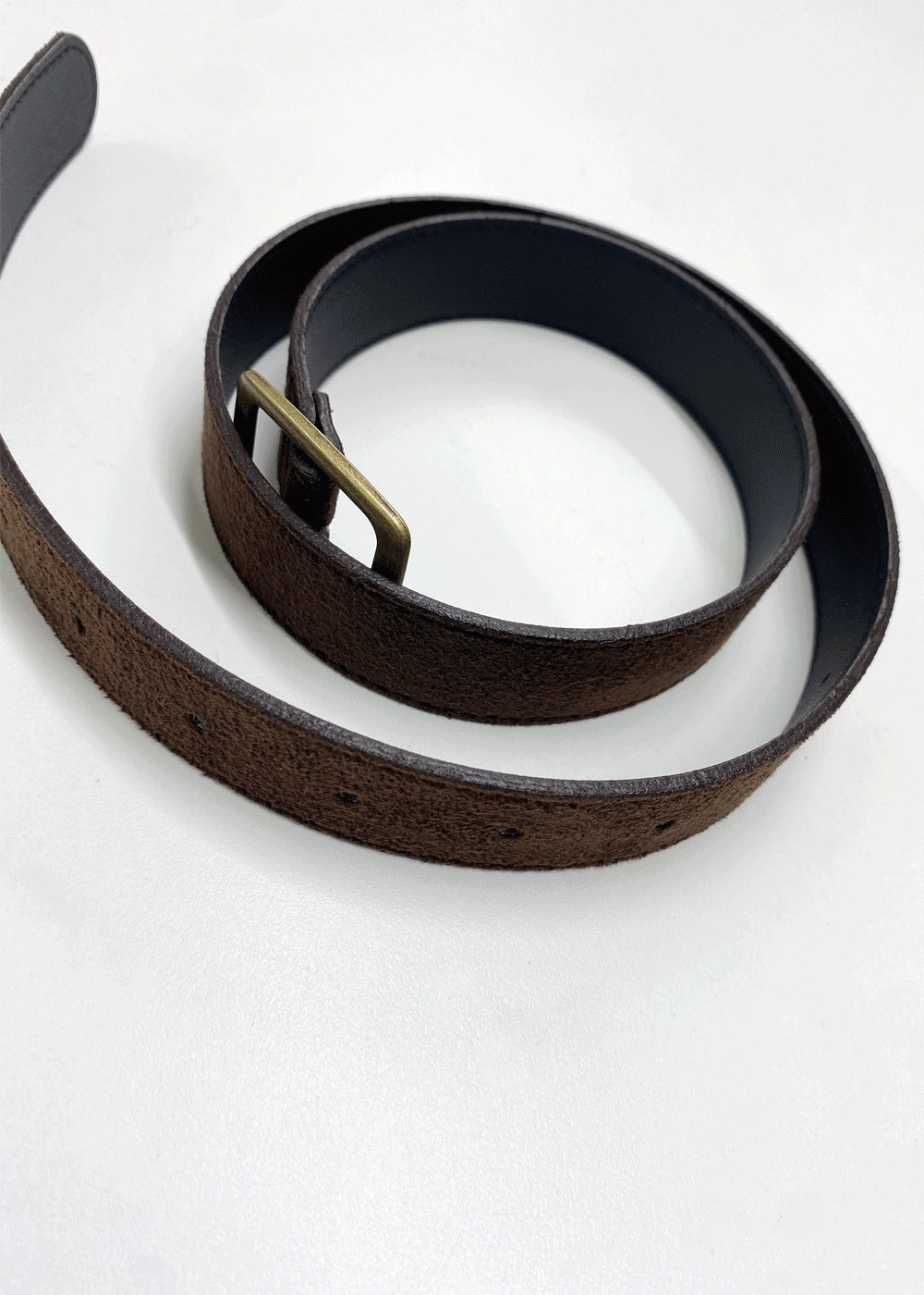 Suede brass belt