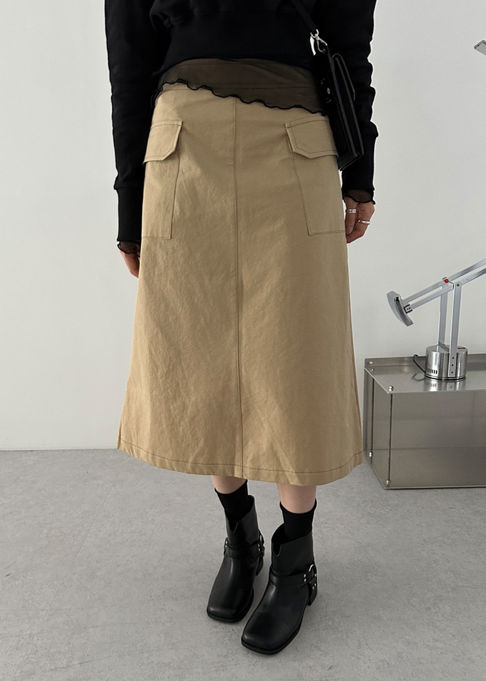 Rubby A-line cotton skirt