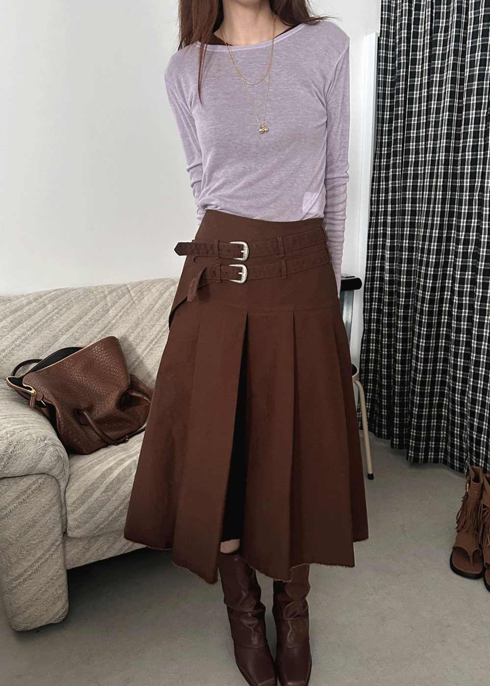 Two western belt skirt