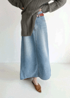 A long vintage denim skirt